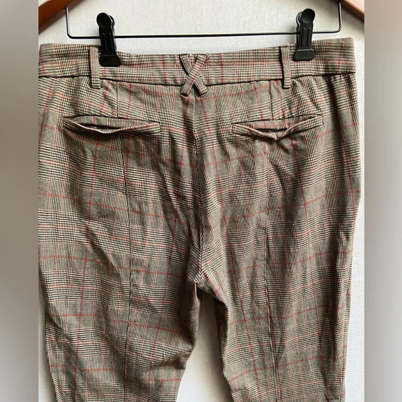 Anthropologie Houndstooth Grid Plaid taper trouser pants Sz 8 - Picture 5 of 12